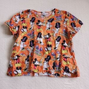 disney ♡ mickey minnie mouse halloween scrub top made to perfection frankenstein